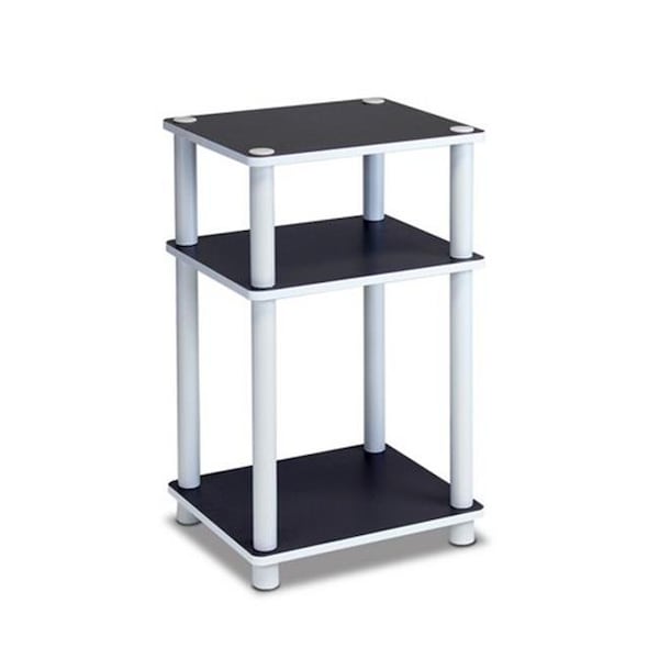 Highkey Just 3-Tier No Tools Tube End Table; White with White Tube - 22.8 x 13.4 x 11.5 in. LR25358 - main